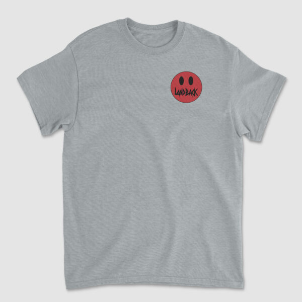 Landback Red Smiley Left Chest T-Shirt - Image 3