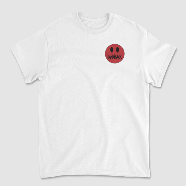 Landback Red Smiley Left Chest T-Shirt - Image 5